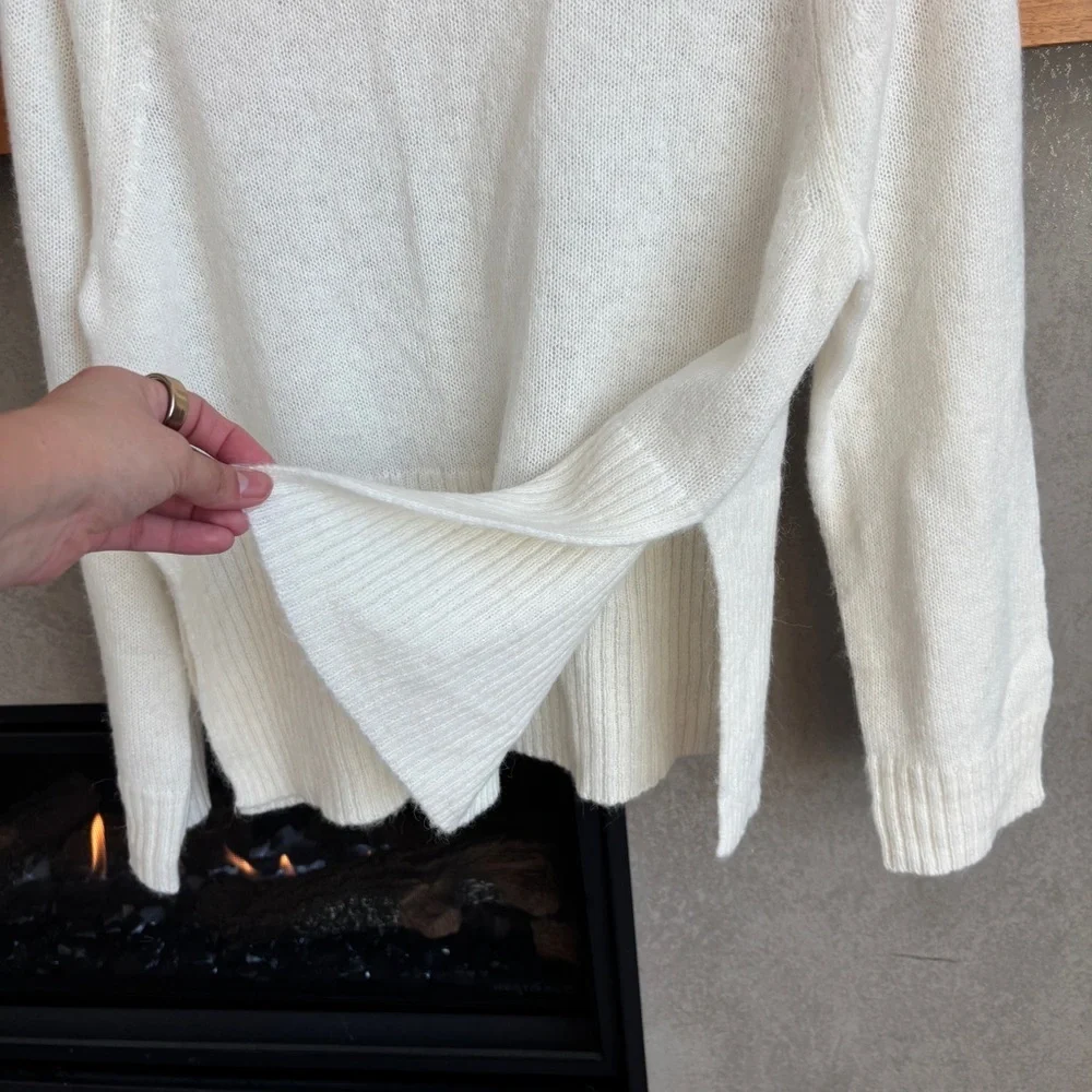 J.Crew High Rib Pullover Sweater in Wool Blend, Size S